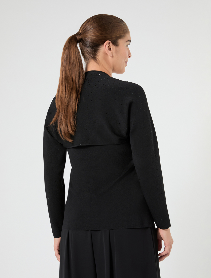 Embroidered viscose sweater - BLACK - Marina Rinaldi - 4