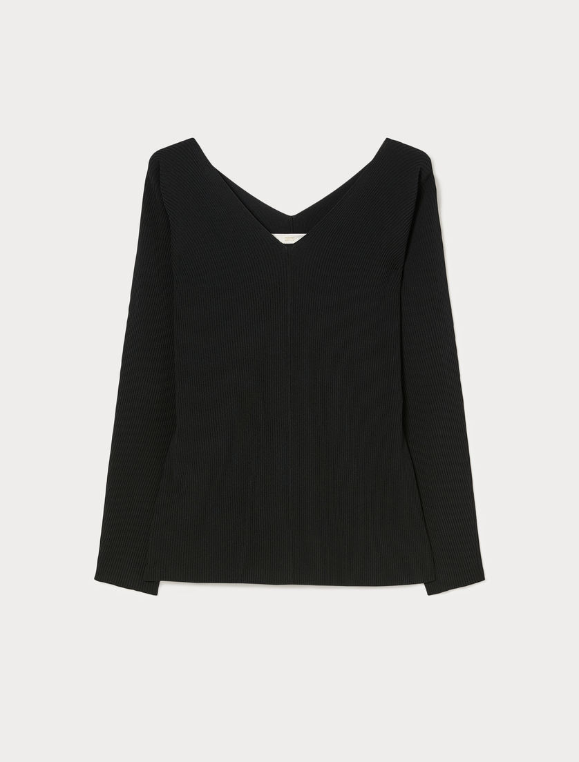 Stretch viscose sweater - BLACK - Marina Rinaldi
