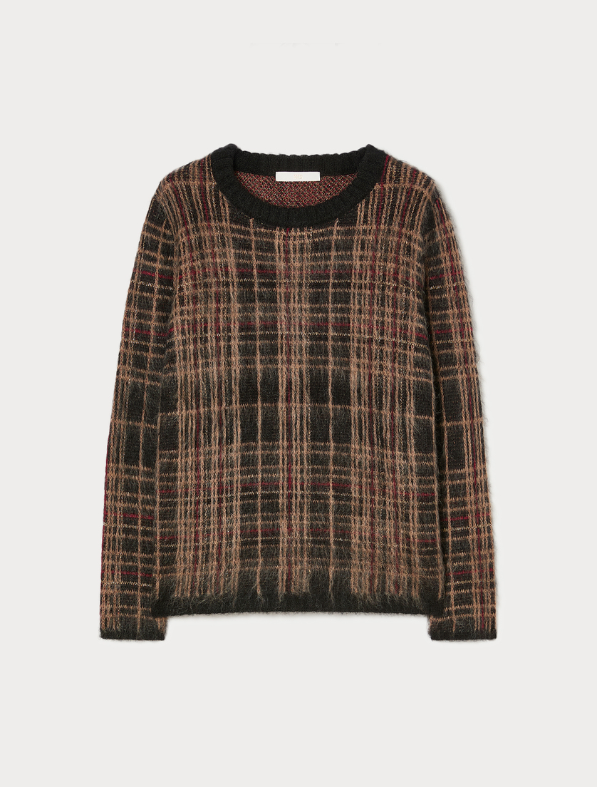 Jacquard mohair sweater - HAVANA BLACK - Marina Rinaldi