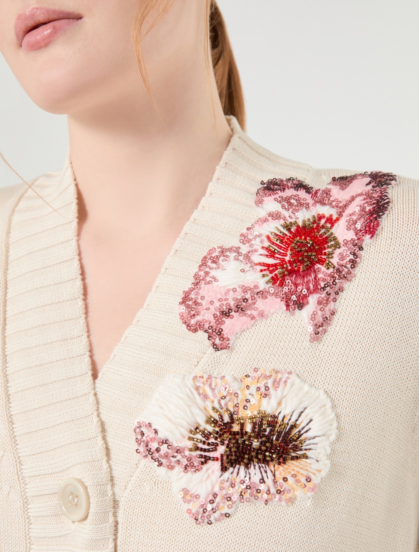 Embroidered cotton cardigan and top - WHITE - Marina Rinaldi - 5