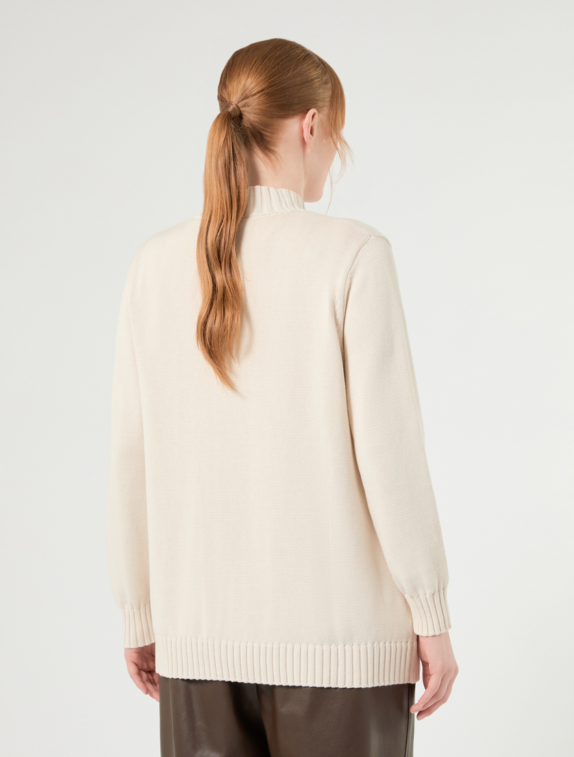Embroidered cotton cardigan and top - WHITE - Marina Rinaldi - 4