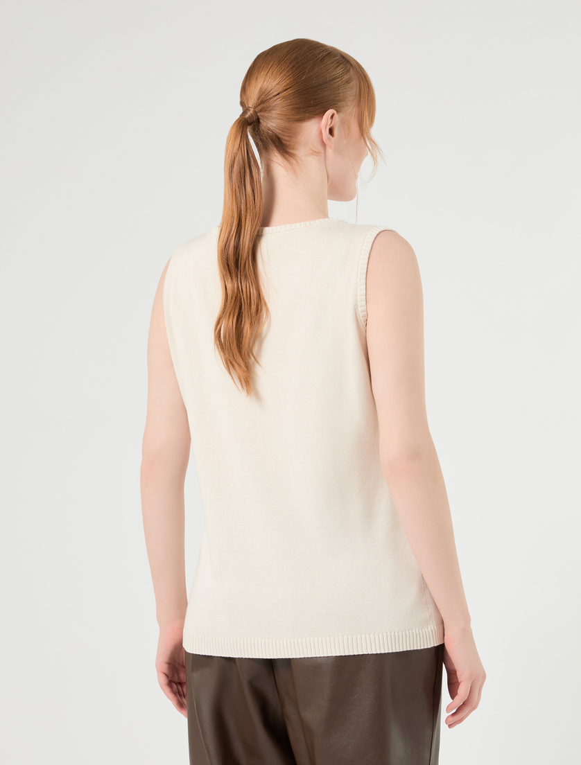 Embroidered cotton cardigan and top - WHITE - Marina Rinaldi - 6