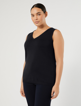 Embroidered cotton cardigan and top - MIDNIGHTBLUE - Marina Rinaldi - 5