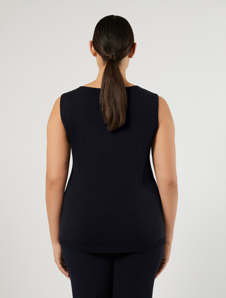 Embroidered cotton cardigan and top - MIDNIGHTBLUE - Marina Rinaldi - 6