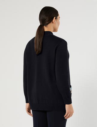 Embroidered cotton cardigan and top - MIDNIGHTBLUE - Marina Rinaldi - 4