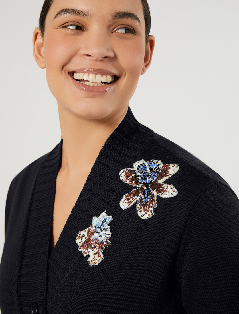 Embroidered cotton cardigan and top - MIDNIGHTBLUE - Marina Rinaldi - 6