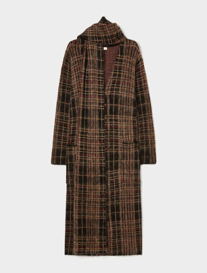 Jacquard mohair coat - HAVANA BLACK - Marina Rinaldi