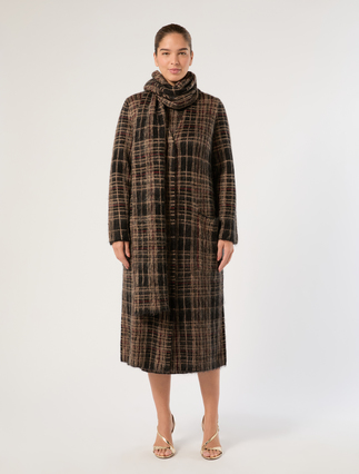Jacquard mohair coat - HAVANA BLACK