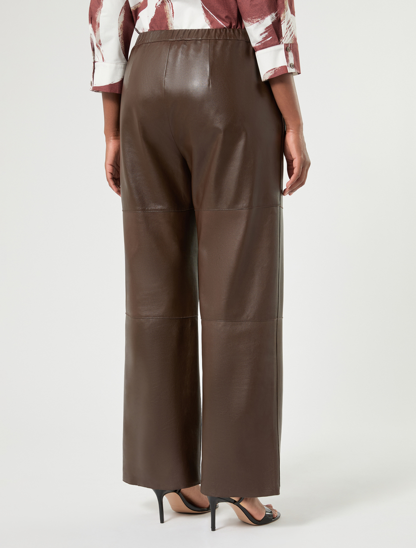 Leather trousers - CHOCOLATE - Marina Rinaldi - 4