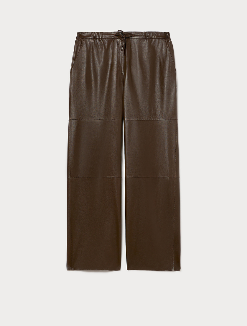 Leather trousers - CHOCOLATE - Marina Rinaldi