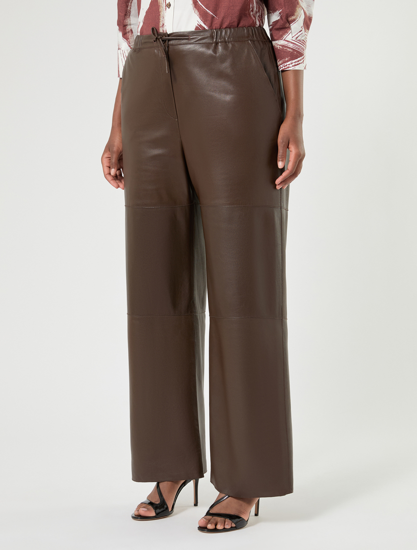 Leather trousers - CHOCOLATE - Marina Rinaldi - 3