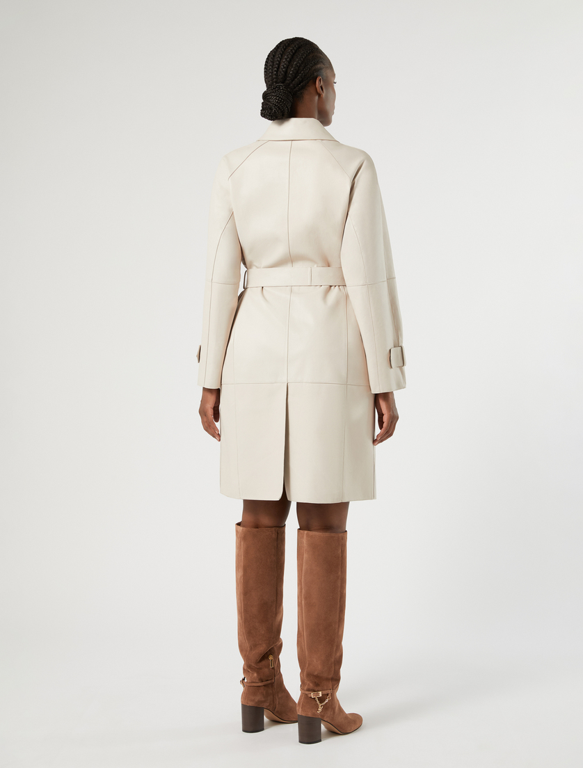 Nappa leather and jersey duster coat - ICE - Marina Rinaldi - 4