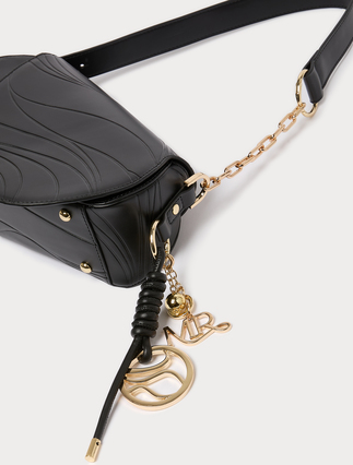 Sac à rabat ondulé et breloques - NOIR - Marina Rinaldi - 4