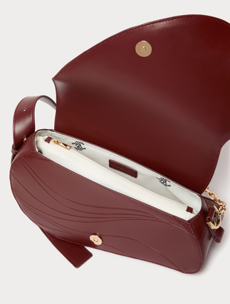 Charm-adorned wavy flapover bag - BRICK RED - Marina Rinaldi - 5