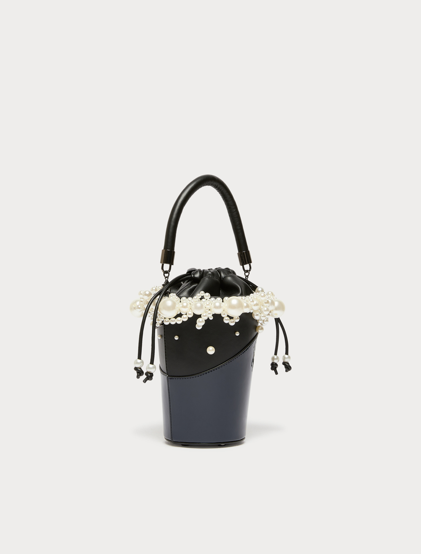 Bucket bag with pearls - BLACK - Marina Rinaldi - 2