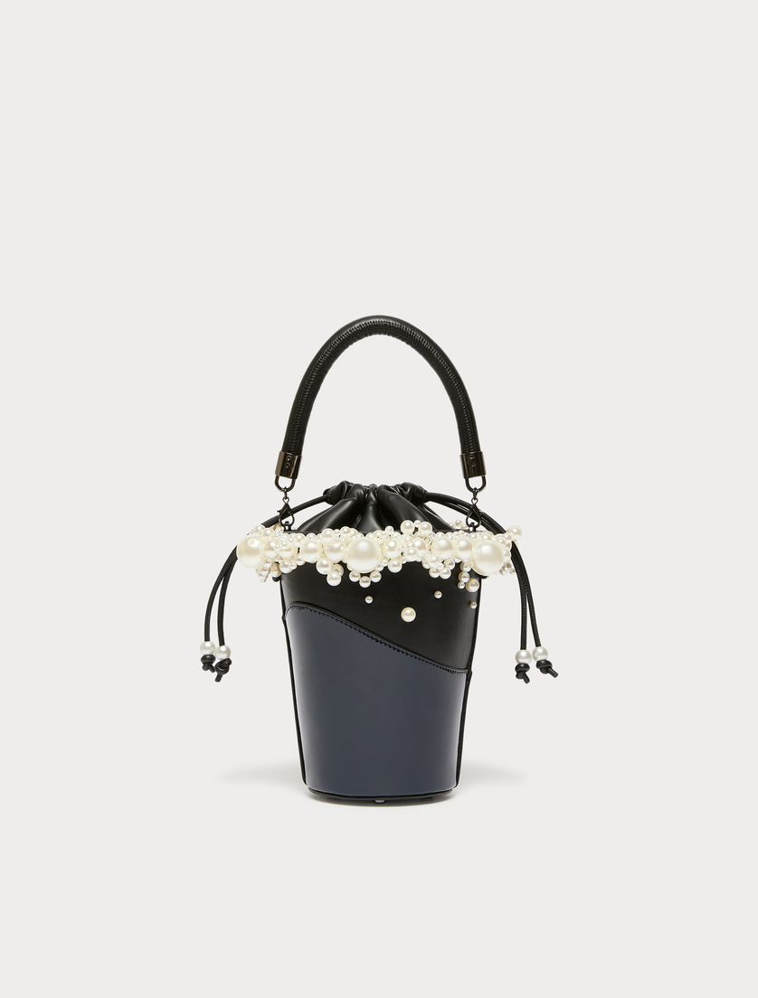 Bucket bag with pearls - BLACK - Marina Rinaldi - 3