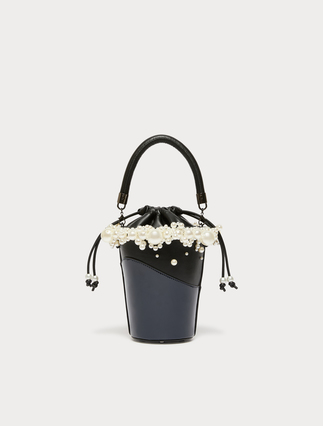 Bucket bag with pearls - BLACK - Marina Rinaldi - 3