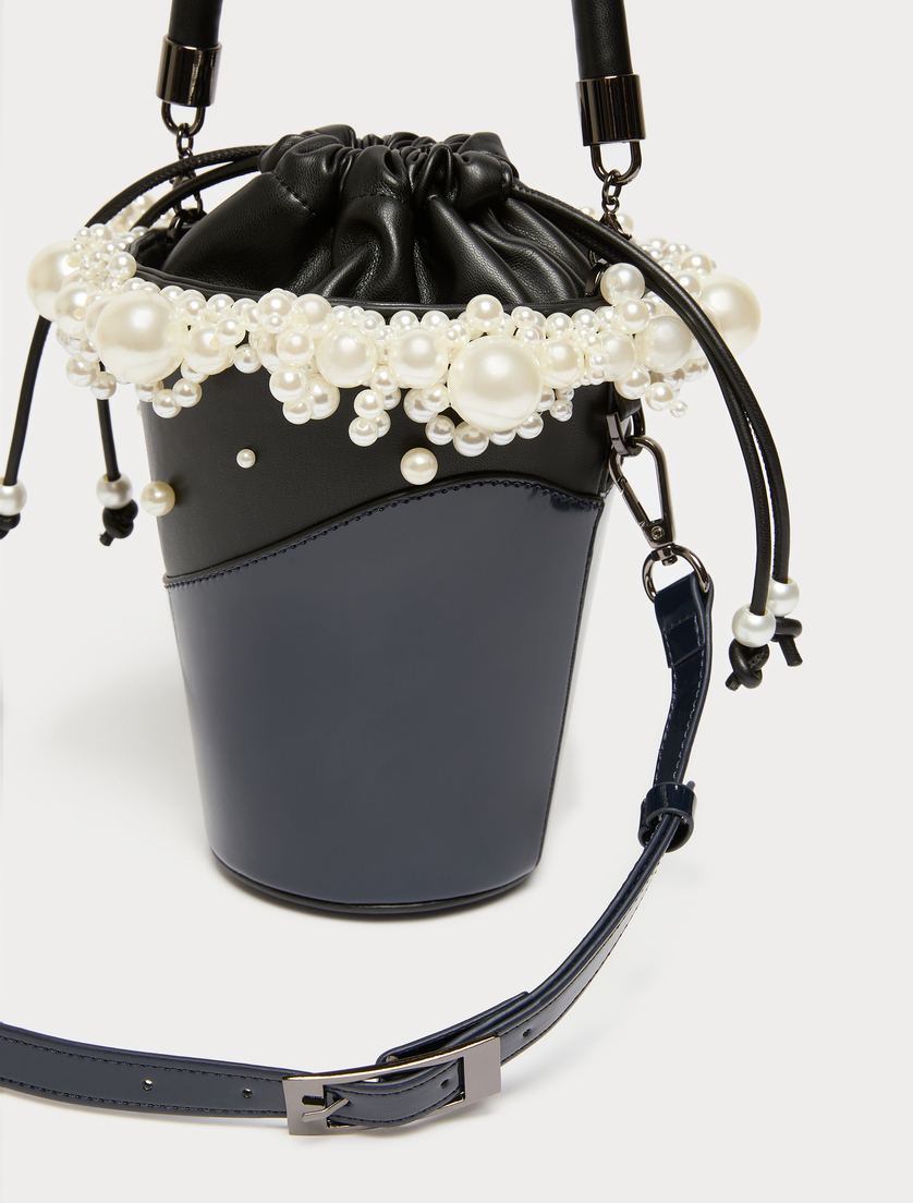 Bucket bag with pearls - BLACK - Marina Rinaldi - 4