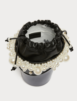 Bucket bag with pearls - BLACK - Marina Rinaldi - 5