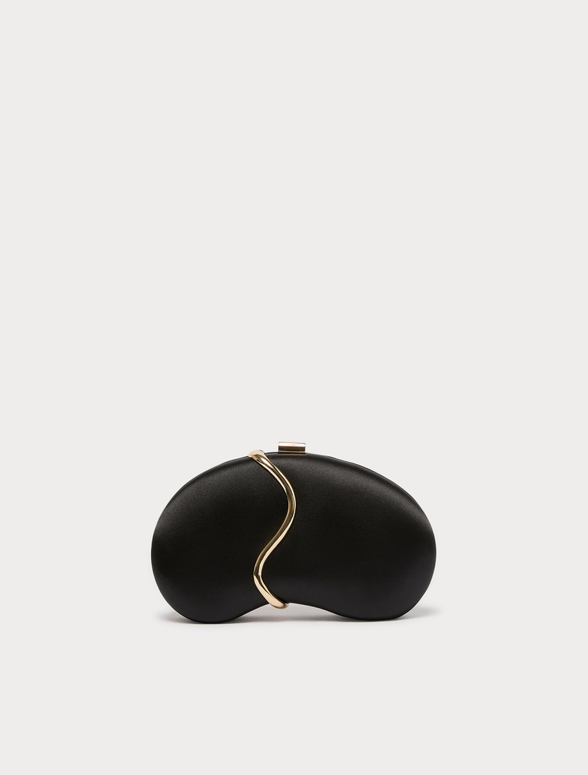 Satin clutch bag - BLACK - Marina Rinaldi