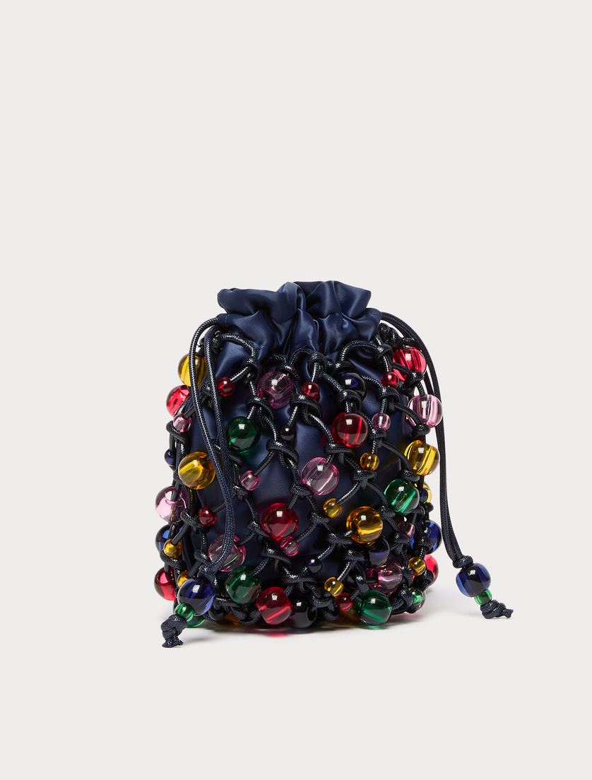 Sphere-detail crochet-knit cotton bag - MIDNIGHTBLUE - Marina Rinaldi - 2