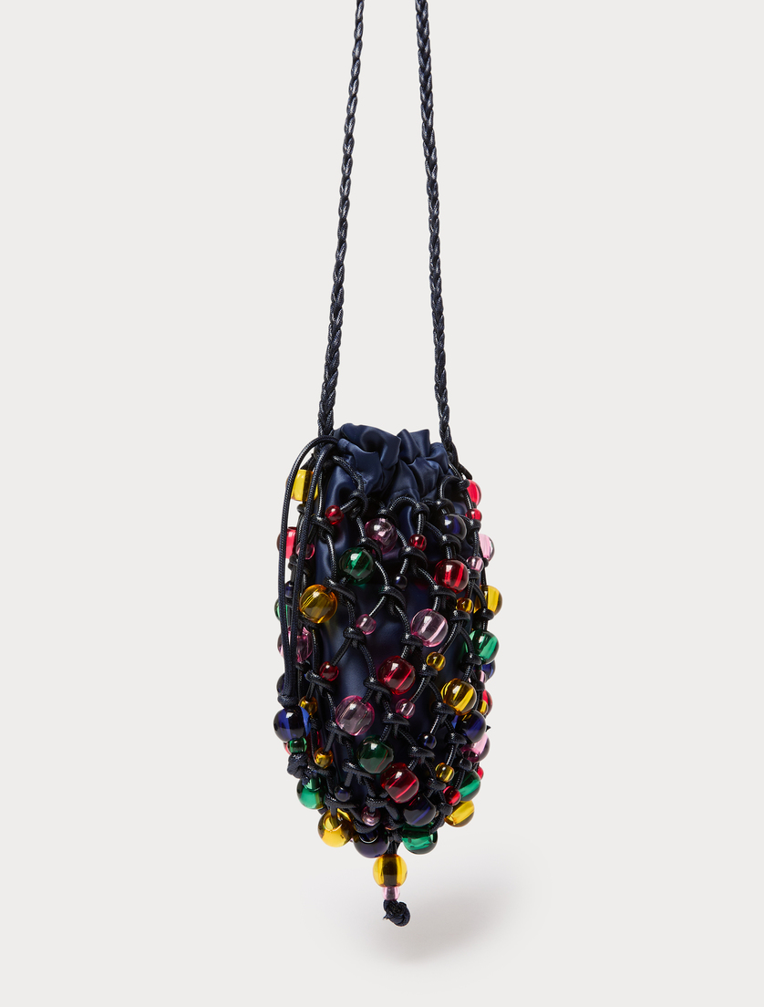 Sphere-detail crochet-knit cotton bag - MIDNIGHTBLUE - Marina Rinaldi - 4