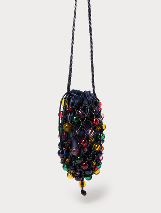 Sphere-detail crochet-knit cotton bag - MIDNIGHTBLUE - Marina Rinaldi - 4