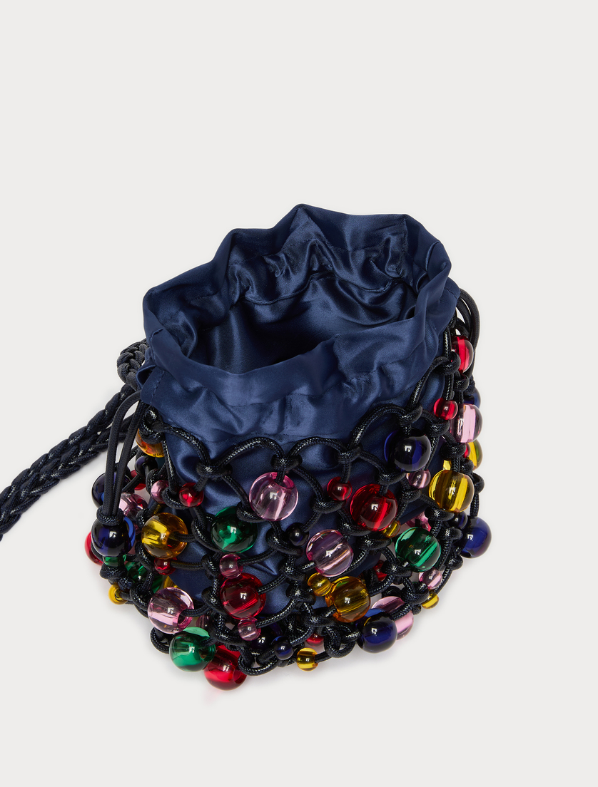 Sphere-detail crochet-knit cotton bag - MIDNIGHTBLUE - Marina Rinaldi - 5