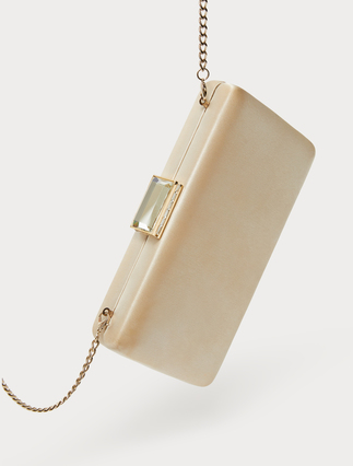 Clutch aus Satin - BEIGE - Marina Rinaldi - 4