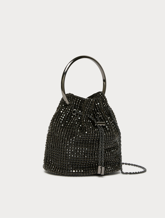 Bucket bag with all-over rhinestone detail - BLACK - Marina Rinaldi - 2