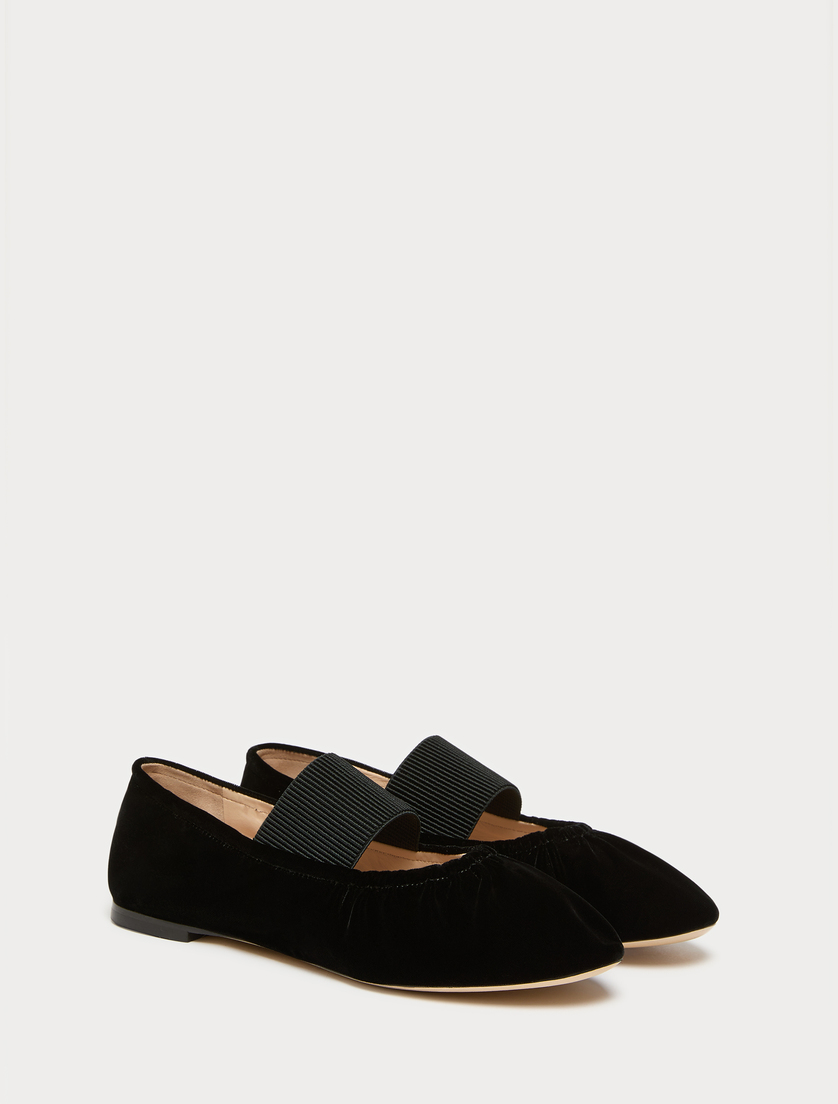 Velvet ballet flats - CZARNY - Marina Rinaldi - 2