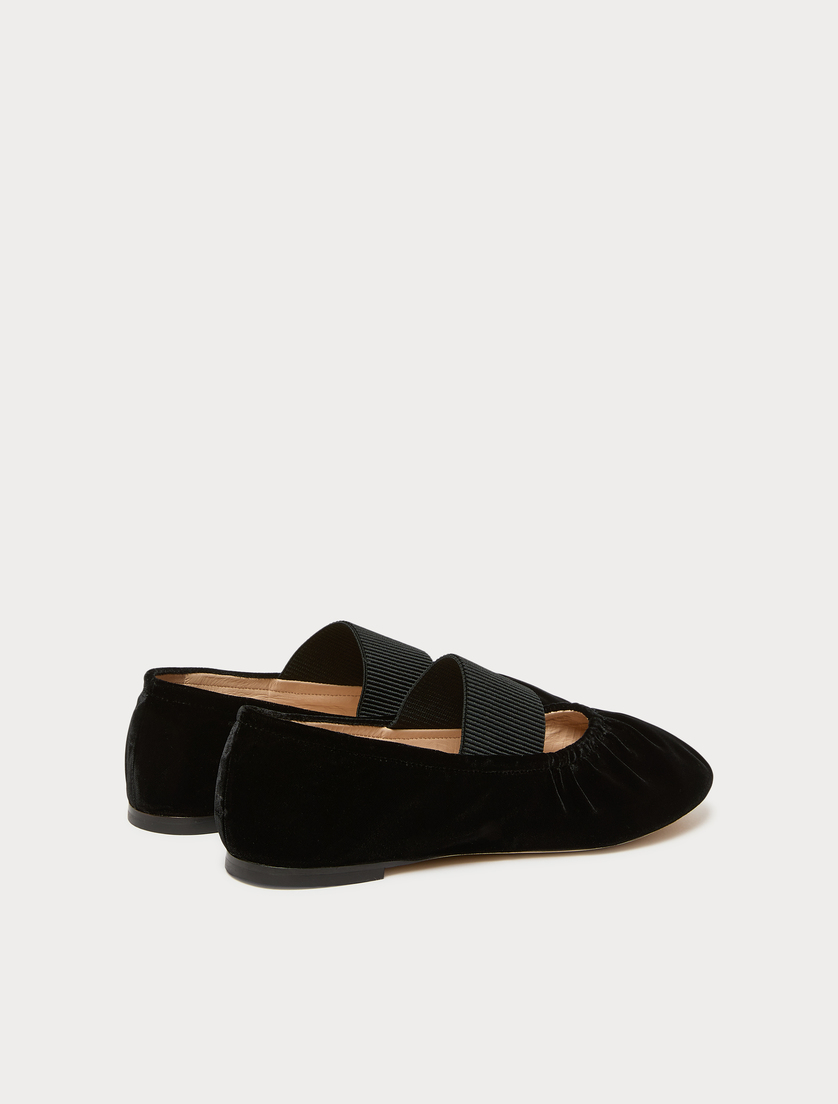 Velvet ballet flats - CZARNY - Marina Rinaldi - 3