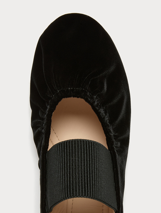Velvet ballet flats - CZARNY - Marina Rinaldi - 4