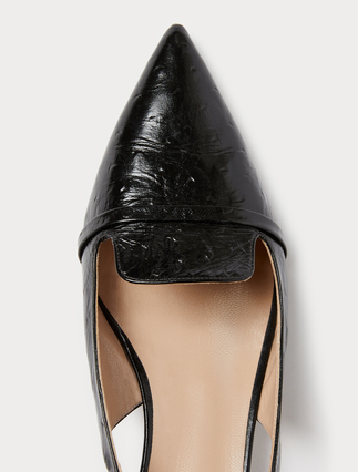 Sling-back court shoes in animal-print leather - BLACK - Marina Rinaldi - 4