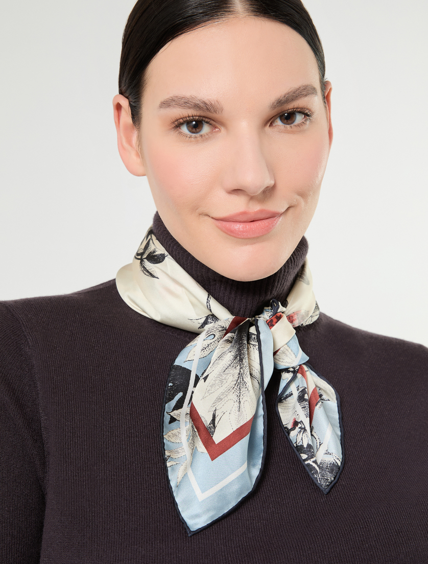 Silk twill scarf - LIGHT BLUE - Marina Rinaldi - 4