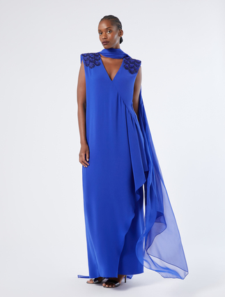 Silk chiffon stole - PURPLE - Marina Rinaldi - 3