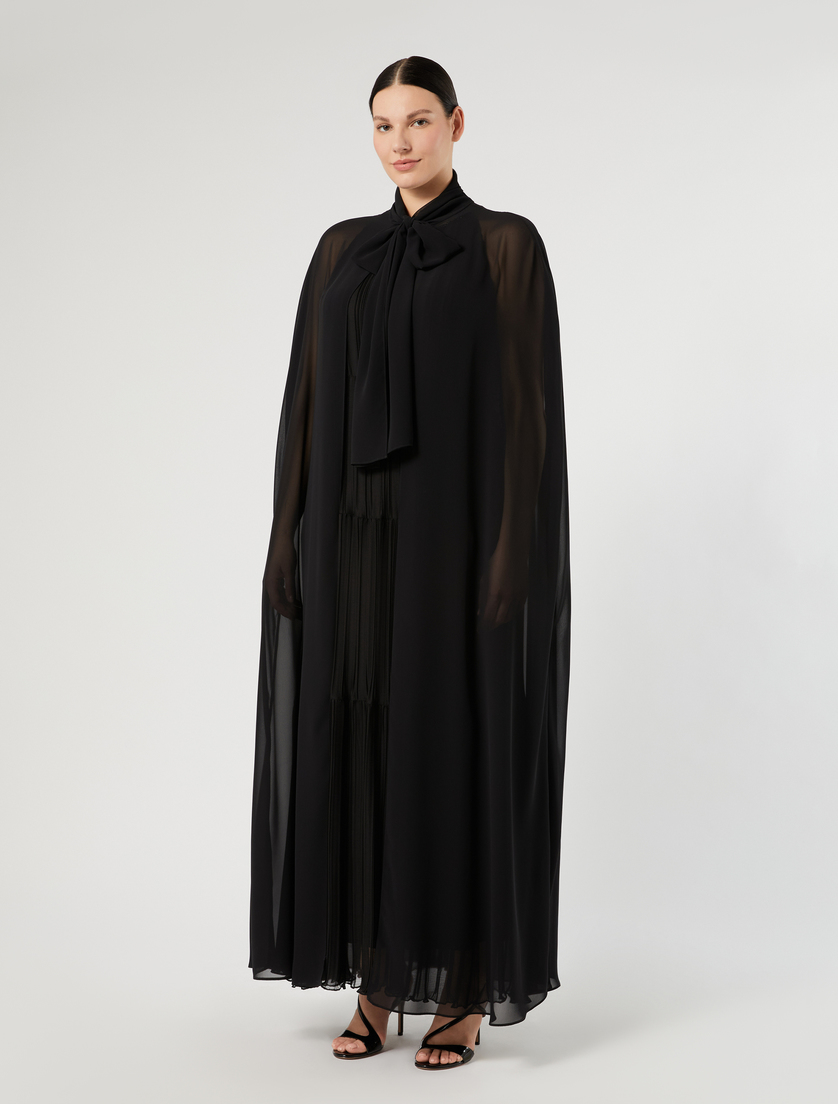 Cappa in crêpe georgette - NERO - Marina Rinaldi - 3