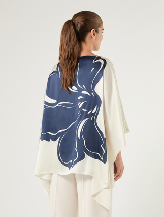 Silk satin poncho - IVORY - Marina Rinaldi - 3