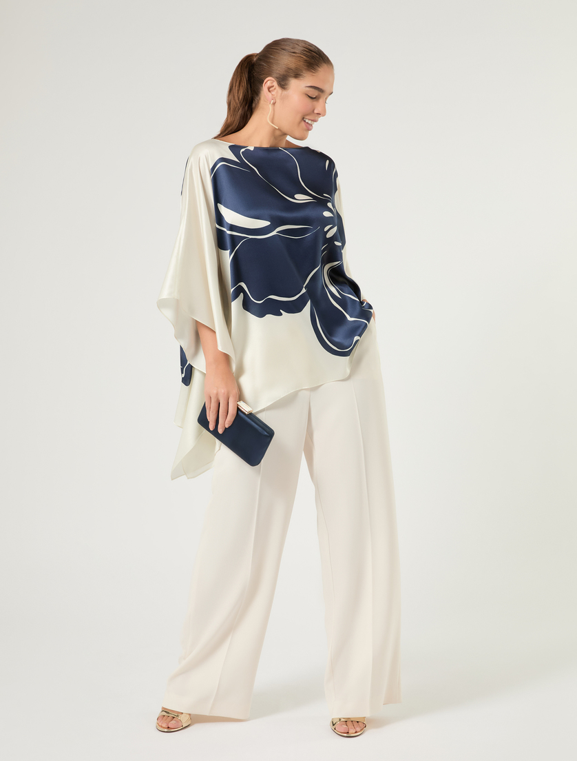 Silk satin poncho - Marina Rinaldi