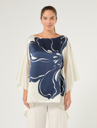 Silk satin poncho - Marina Rinaldi