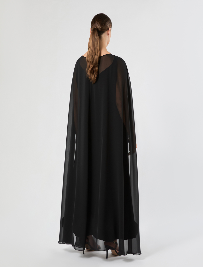 Cappa coprispalle in georgette - NERO - Marina Rinaldi - 4