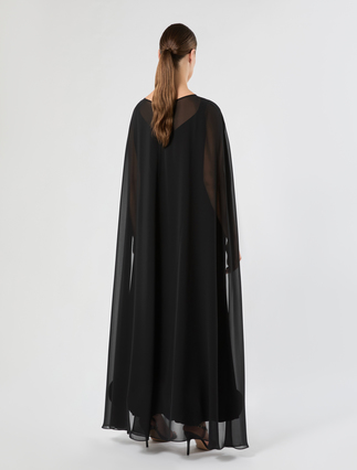 Cappa coprispalle in georgette - NERO - Marina Rinaldi - 4