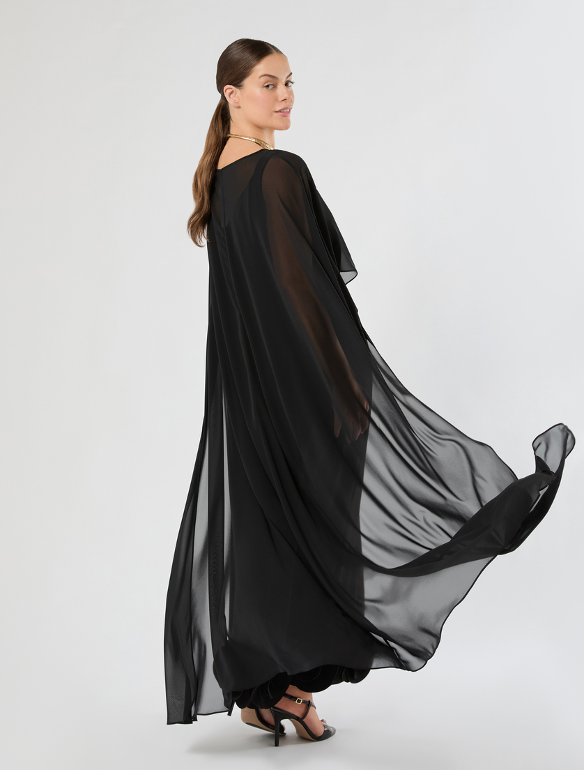 Cappa coprispalle in georgette - NERO - Marina Rinaldi - 2
