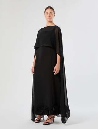 Cappa coprispalle in georgette - NERO - Marina Rinaldi - 3