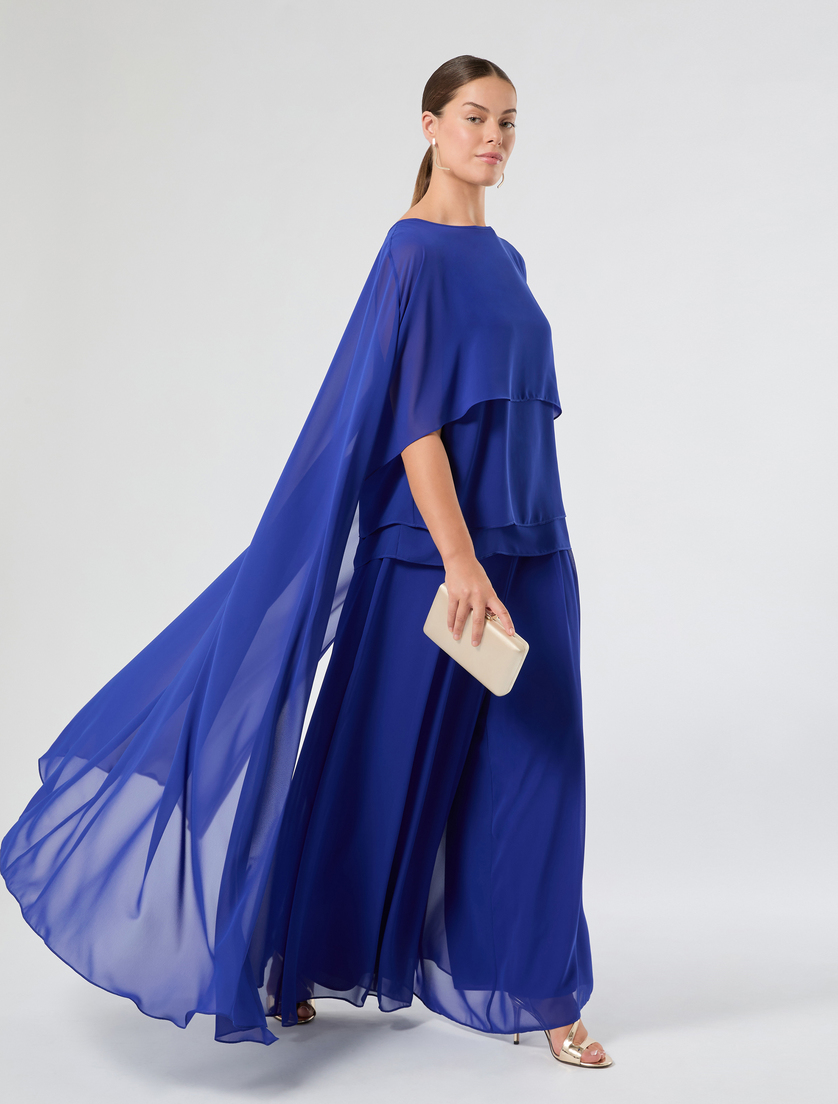 Cappa coprispalle in georgette - BLUETTE - Marina Rinaldi - 2