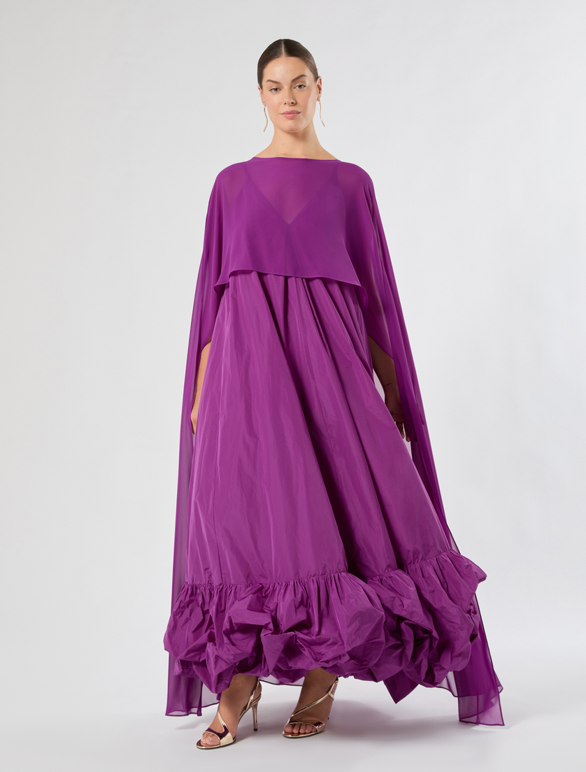 Cappa coprispalle in georgette - FUXIA VIOLA - Marina Rinaldi - 2