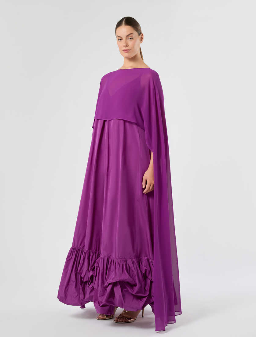 Cappa coprispalle in georgette - FUXIA VIOLA - Marina Rinaldi - 3