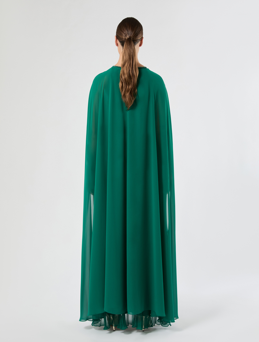 Cappa coprispalle in georgette - VERDE SCURO - Marina Rinaldi - 4