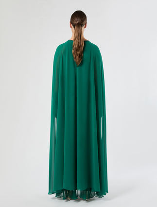 Cappa coprispalle in georgette - VERDE SCURO - Marina Rinaldi - 4