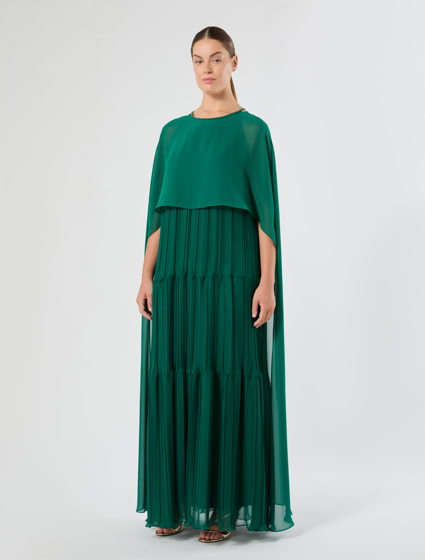 Cappa coprispalle in georgette - VERDE SCURO - Marina Rinaldi - 3